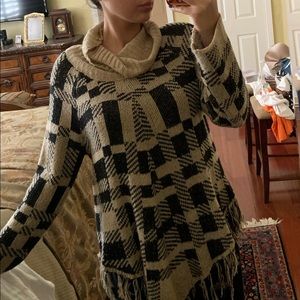 🍂plaid cowl neck long sleeve pullover sweater